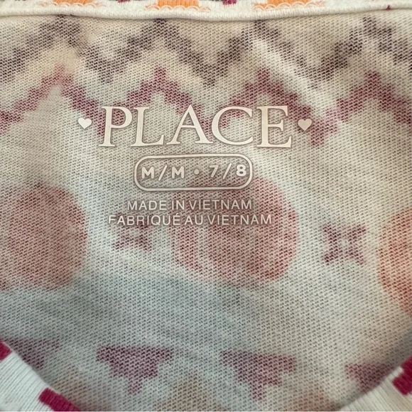 💜3/$15 Children’s Place Pumpkin & Leaf Print Long-Sleeve Dress Girls’ M(7/8) - Picture 7 of 7